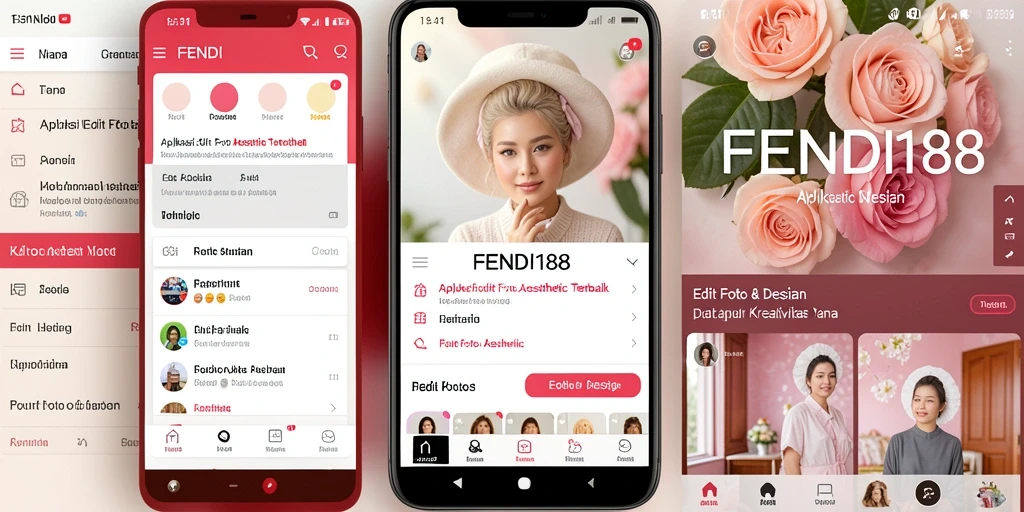 Antarmuka FENDI188 yang menarik dengan berbagai fitur edit foto aesthetic.