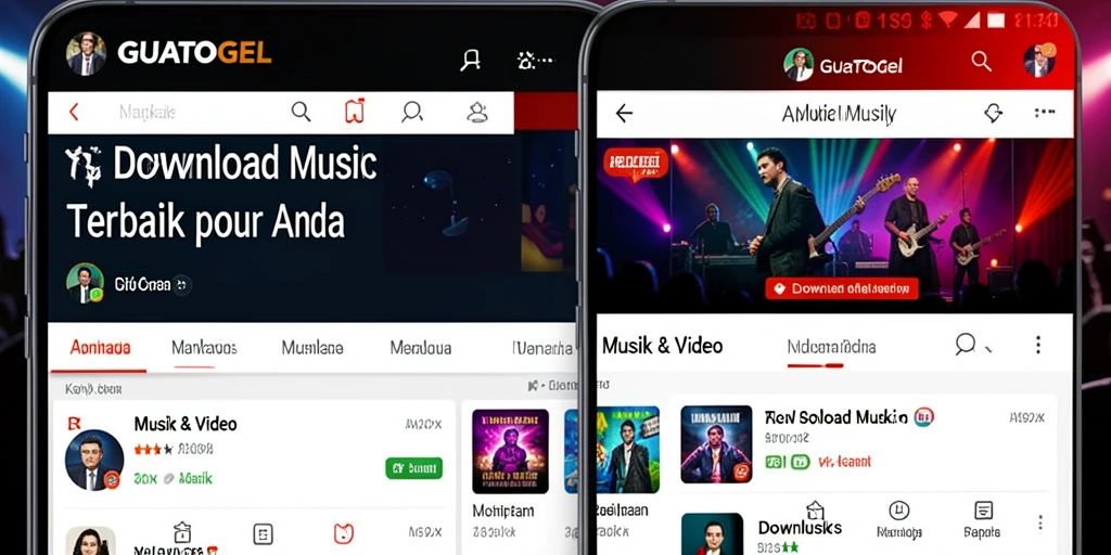 Tampilan antarmuka GUATOGEL yang user-friendly untuk Download Musik.