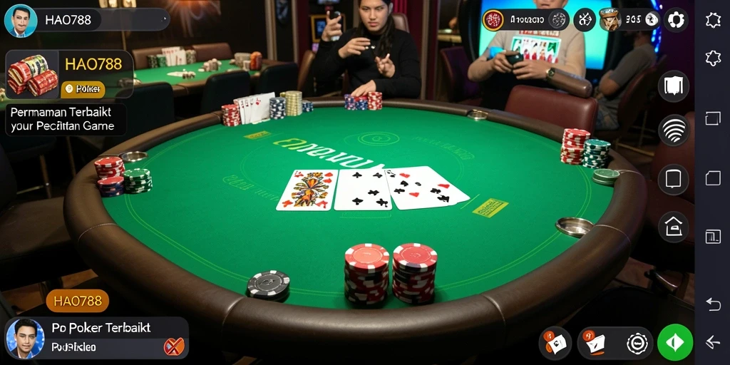 Tampilan antarmuka user-friendly HAO788 saat bermain Poker.