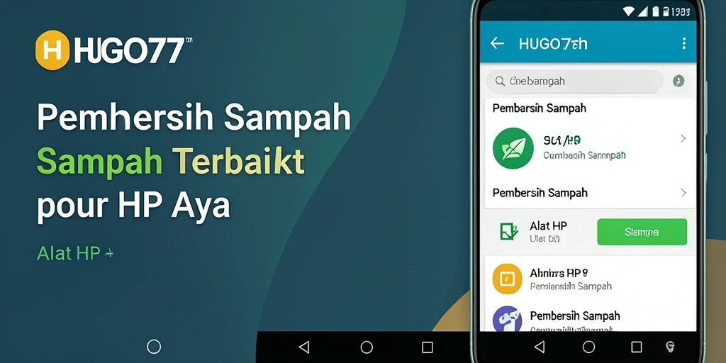 Antarmuka HUGO77 menampilkan proses pembersihan sampah yang sederhana.