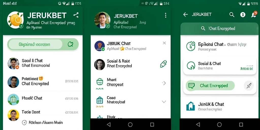 Antarmuka JERUKBET dengan fitur Chat Encrypted yang mudah digunakan.