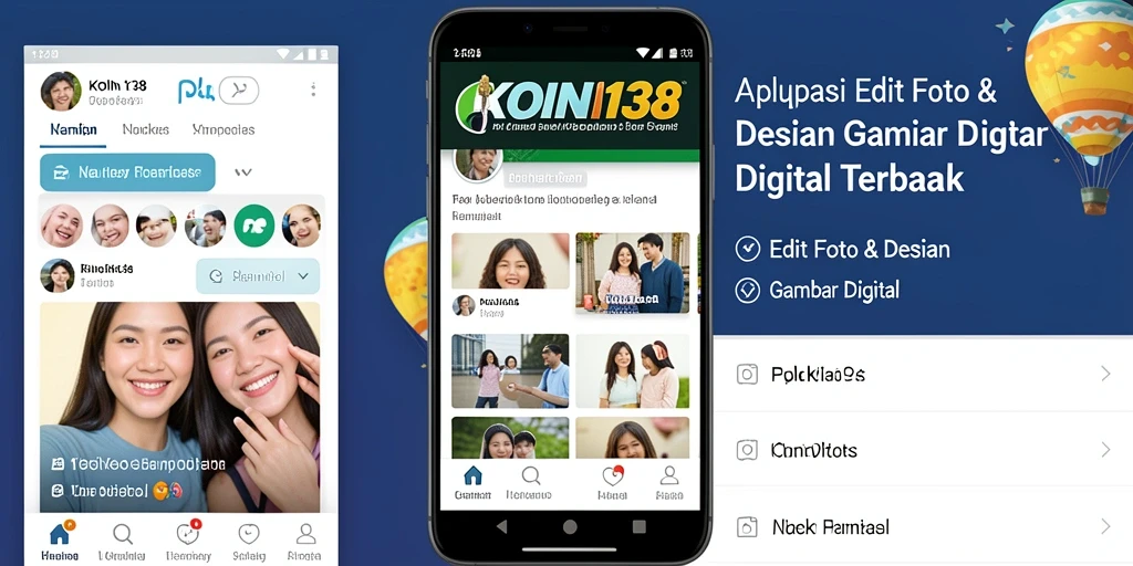 Antarmuka modern dan fungsi intuitif dari KOIN138 untuk pengeditan gambar.
