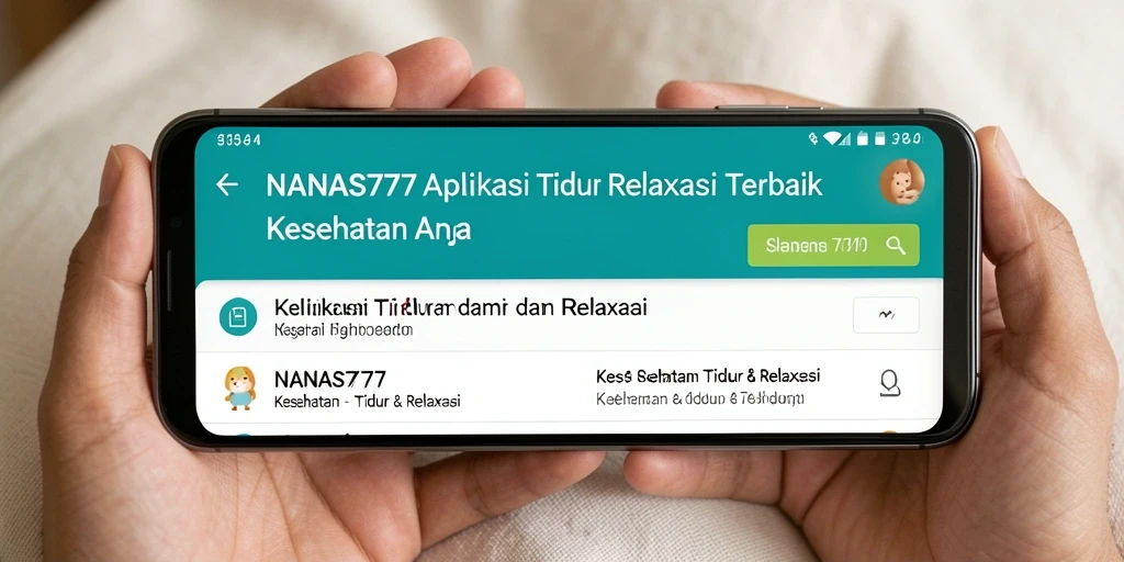 Antarmuka NANAS777 dengan fitur Tidur & Relaksasi yang menarik.
