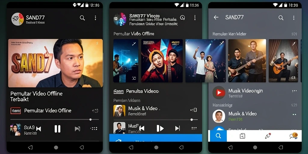 Antarmuka SAND77 yang sederhana dan mudah digunakan untuk Pemutar Video Offline.