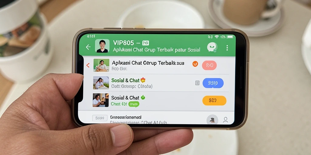 Tampilan antarmuka VIP805 yang bersih dan intuitif untuk chatting grup.